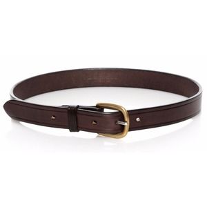 Joe's Jeans Men's Genuine Burnished Leather Belt Brown/Brass JJFVBELT Nwt $150